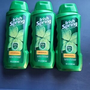 Lot Of 3 - IRISH SPRING BODY WASH Original 18OZ - 24 Hr Fresh